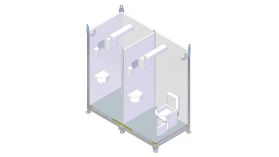 Kaksinkertainen siirrettävä WC-tila keraaminen