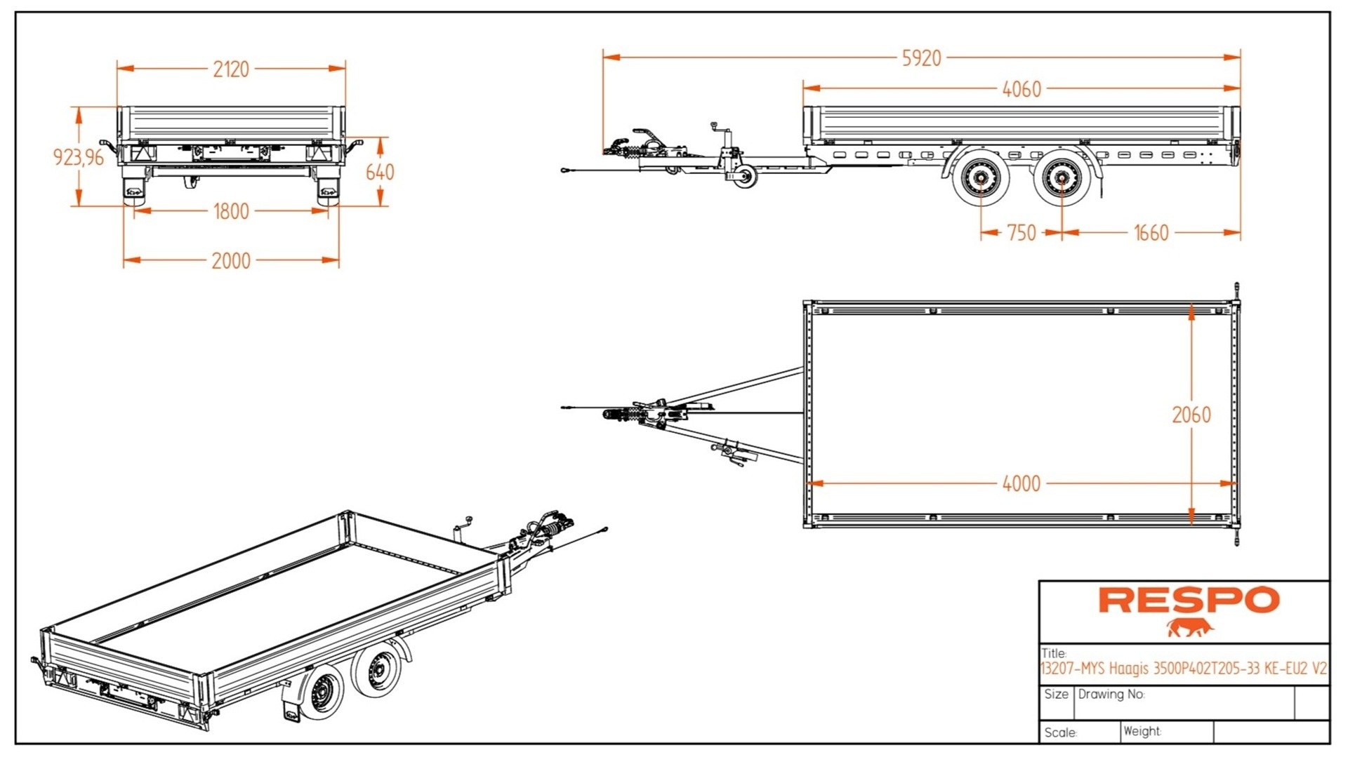 3500P402T205 Lavettivaunu