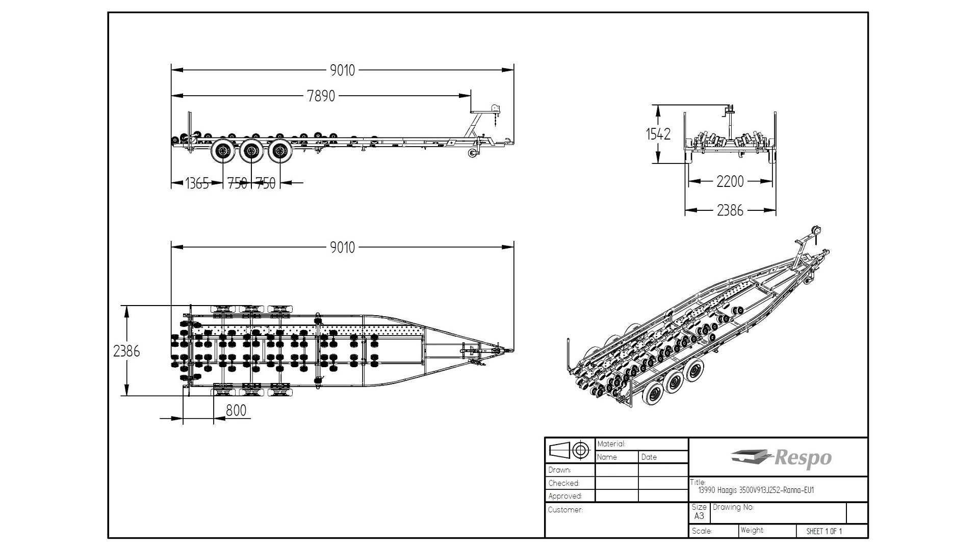 5000V913 Multirulla Rantatraileri ''Heavy''