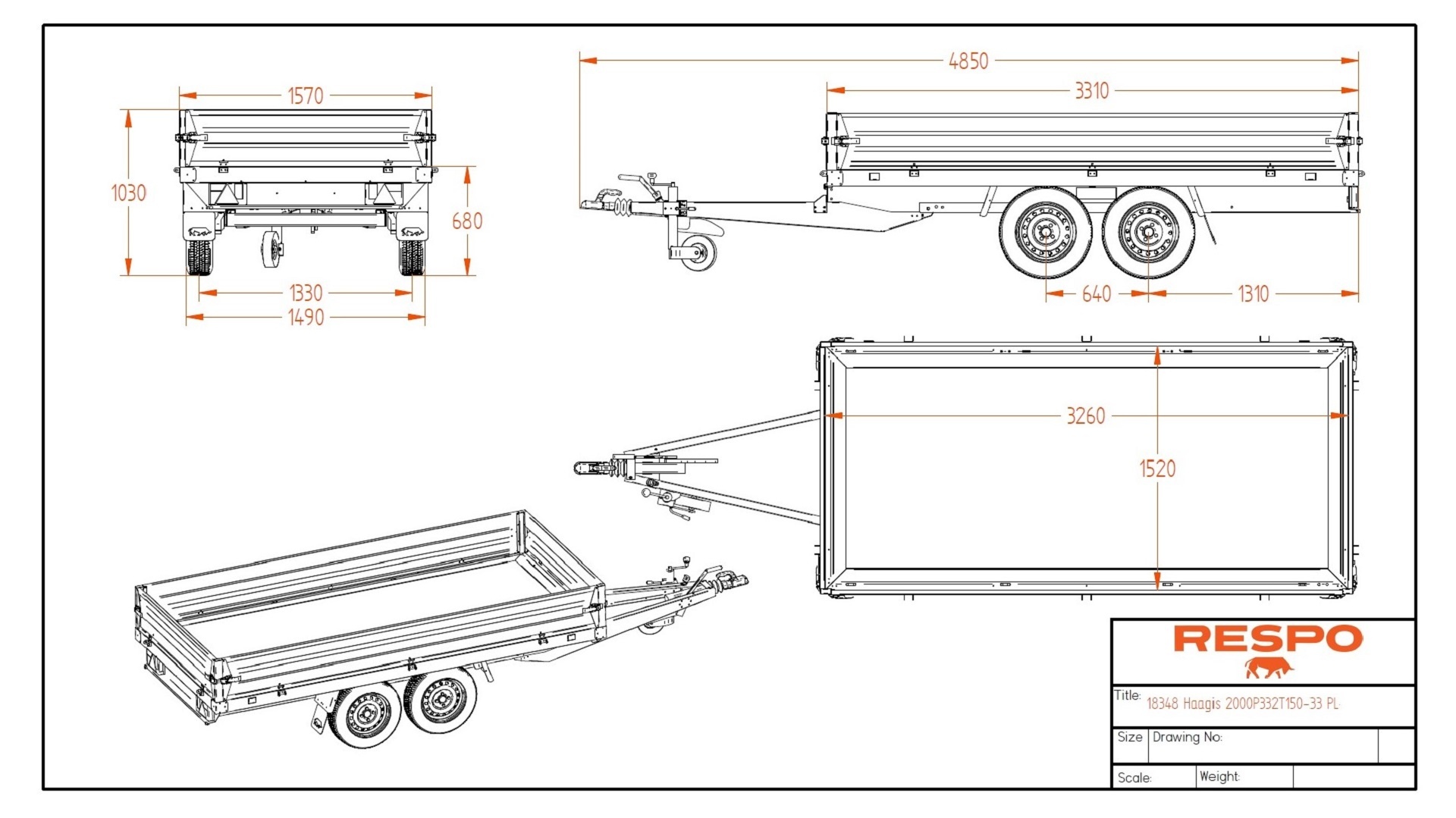 2000P332T150 PLH Lavettivaunut