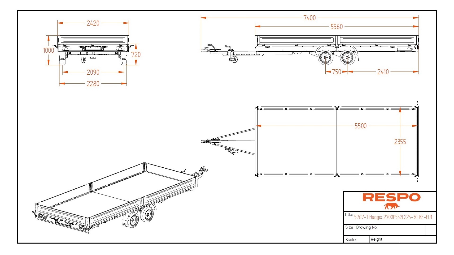 2700P552T225 Lavettivaunu