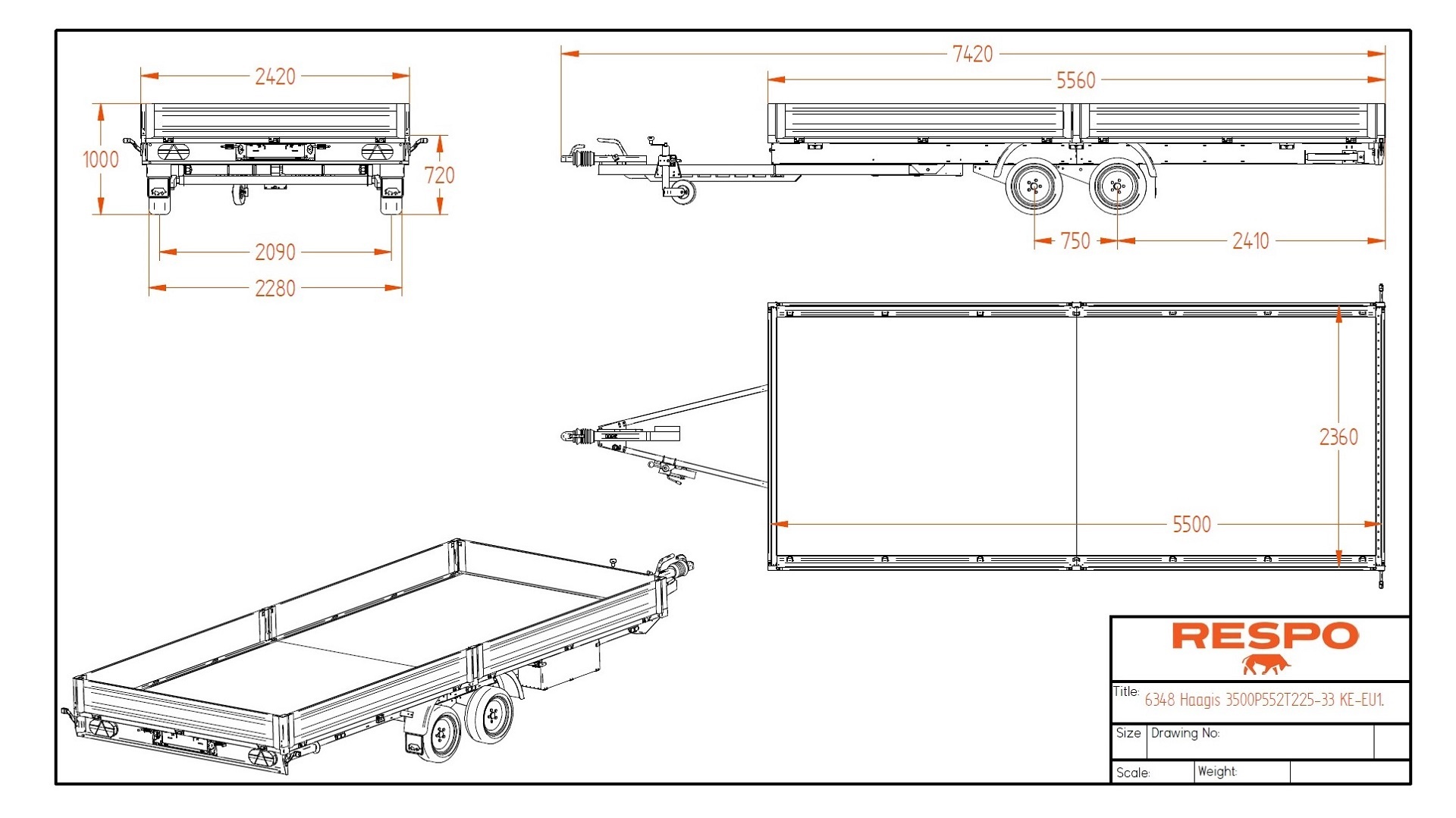 3500P552T225 Lavettivaunu