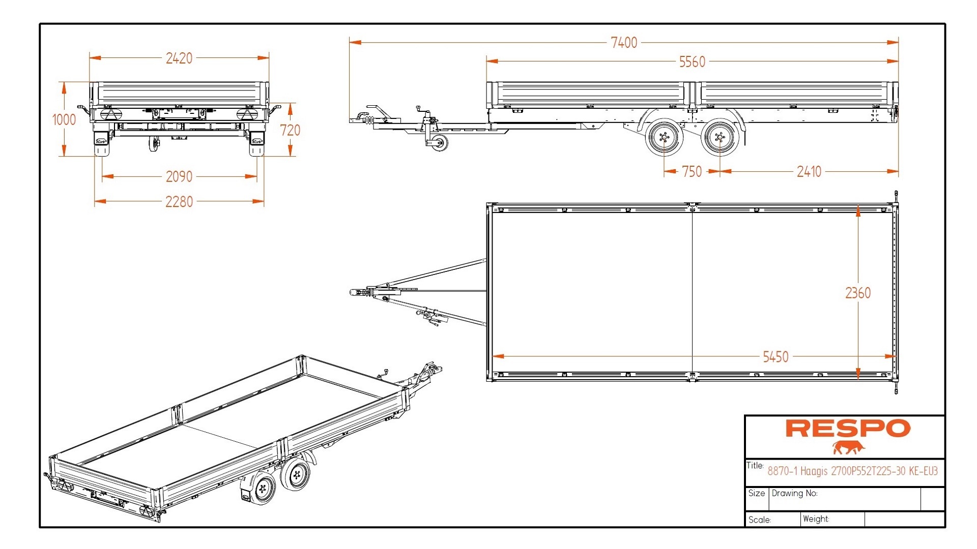 2700P552T225 Lavettivaunut